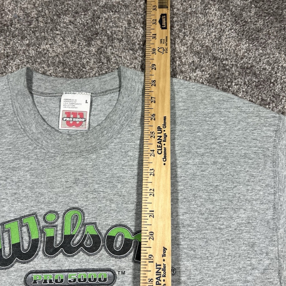 Vintage 1990s Wilson Athletic Gray T Shirt L Basketball Fits XL Heather Grey Tee - Picture 9 of 10
